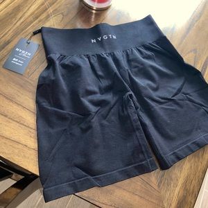 NVGTN Black Solid Seamless Shorts